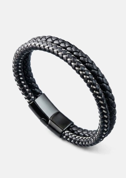Leather Bracelet Shadow Weave