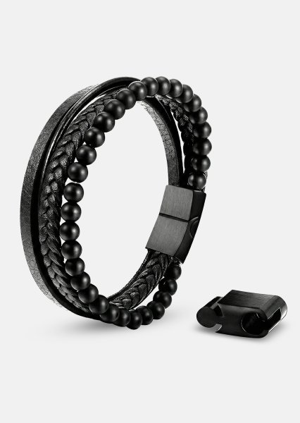 Leather Bracelet Noble Noir