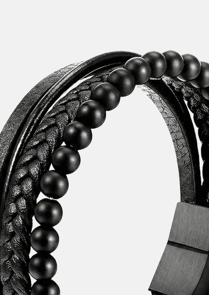 Leather Bracelet Noble Noir