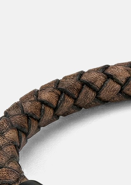 Leather Bracelet Brawn Weave