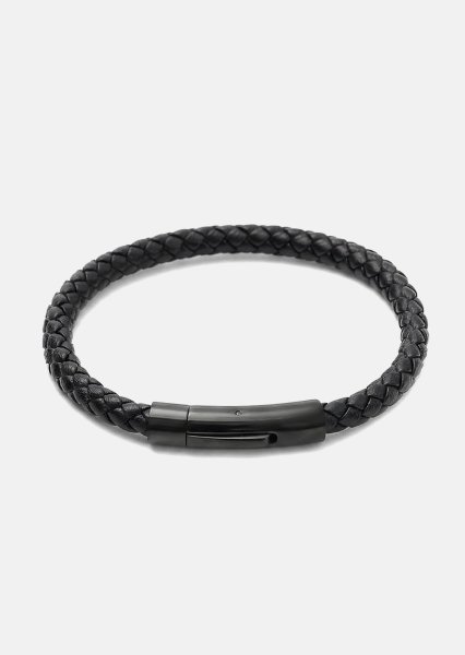 Leather Bracelet Onyx Weave