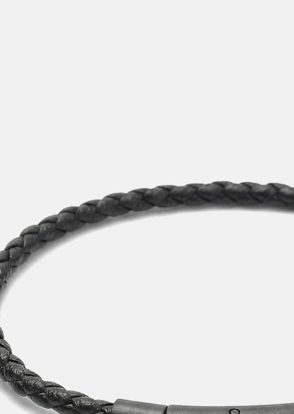 Leather Bracelet Obsidian Loop