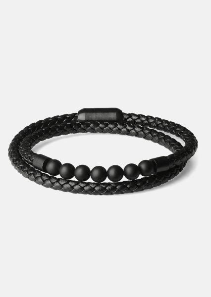 Leather Bracelet Raven Weave