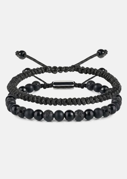 Beaded Bracelet Obsidian Knot