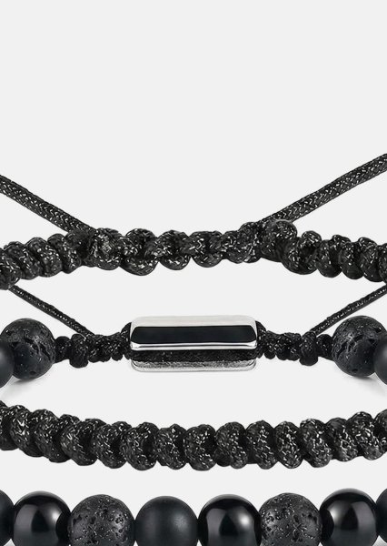 Beaded Bracelet Obsidian Knot