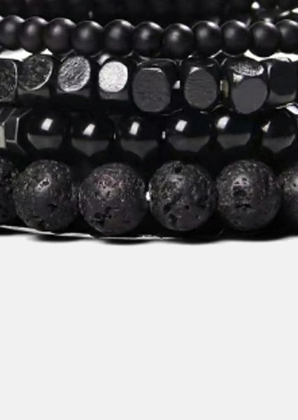 Beaded Bracelet Obsidian Pulse