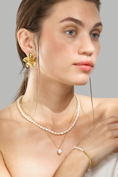 Necklace Duo Pearl & Gold - 18k Gold Plated