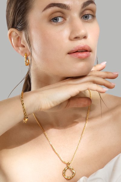 Earring Sculptura - 18k Gold Plated