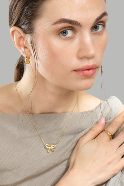 Necklace Golden Bow - 18k Gold Plated