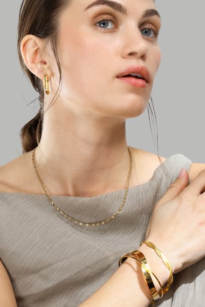 Earring Edge Hoops - 18k Gold Plated