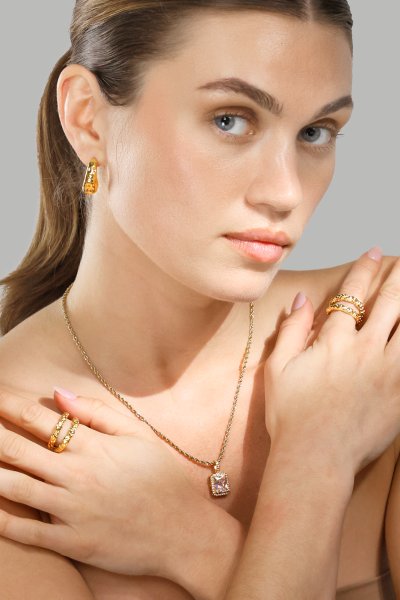 Necklace White Luxus - 18k Gold Plated