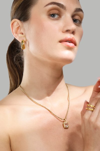 Necklace White Luxus - 18k Gold Plated