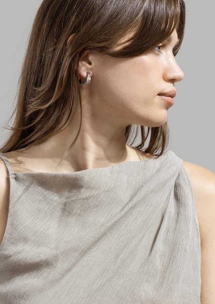 Earrings Gleaming Flow - Silver Plated