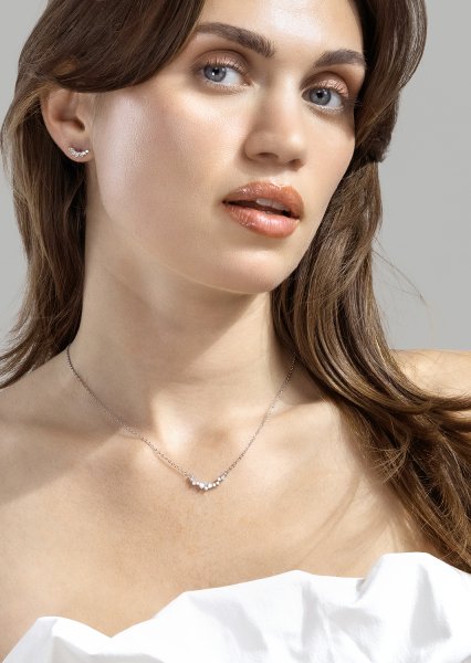 Earrings Leaf Studs - Silver Plated