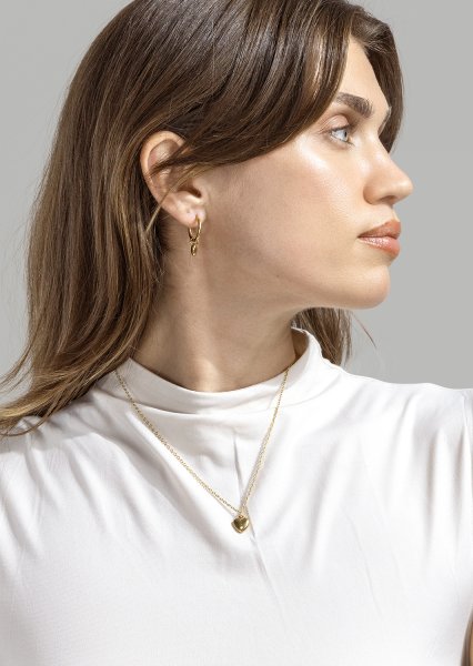 Earrings Heart Hug Hoops - 18k Gold Plated