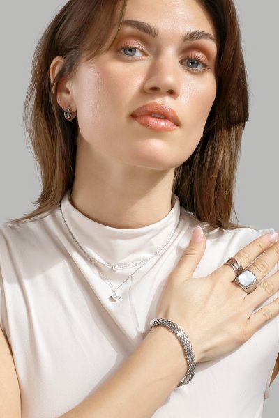 Necklace North Pearl - Silver Plated