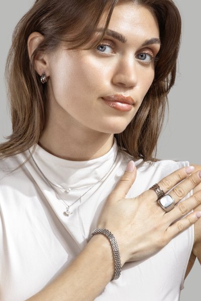 Necklace Mini Pearl - Silver Plated