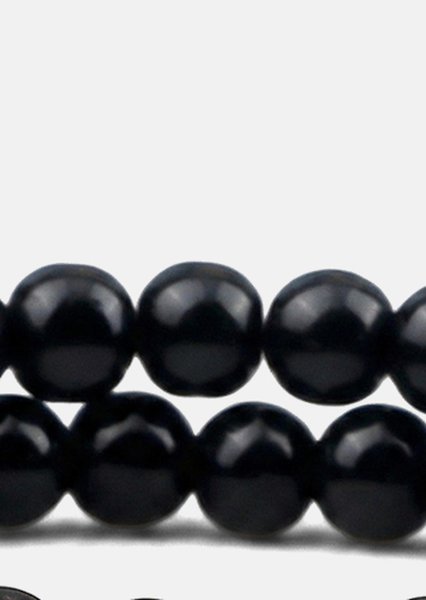 Beaded Bracelet Obsidian Halo