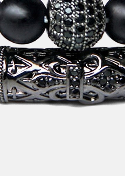 Beaded Bracelet Obsidian Crown
