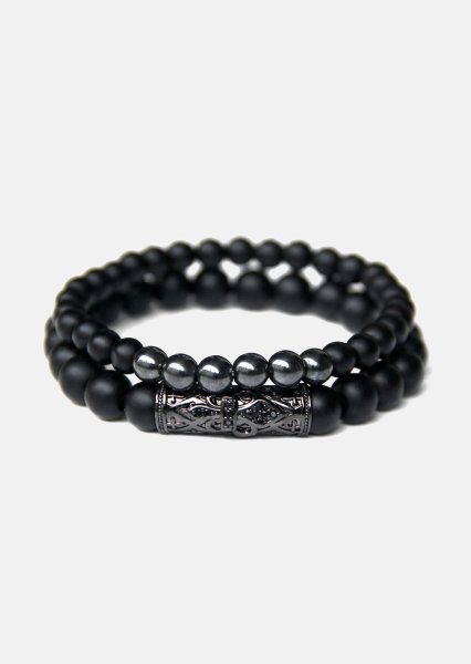 Beaded Bracelet Obsidian Echo