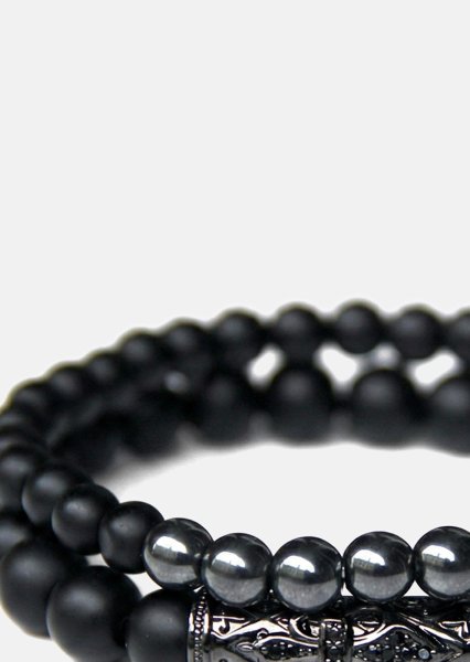 Beaded Bracelet Obsidian Echo