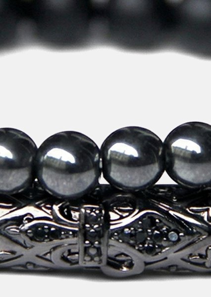 Beaded Bracelet Obsidian Echo