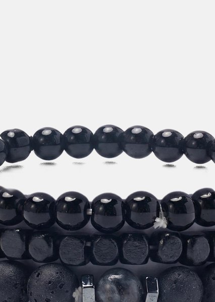 Beaded Bracelet Obsidian Edge