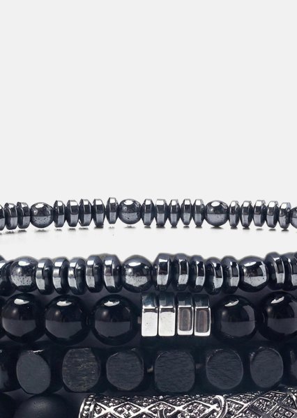 Beaded Bracelet Obsidian Trail
