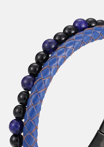 Leather Bracelet Cobalt Ridge