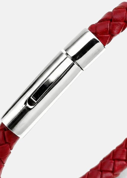 Leather Bracelet Crimson Arc