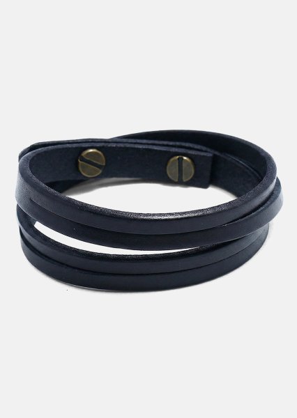 Leather Bracelet Ebon Twist