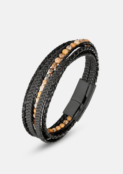 Leather Bracelet Granite Finery