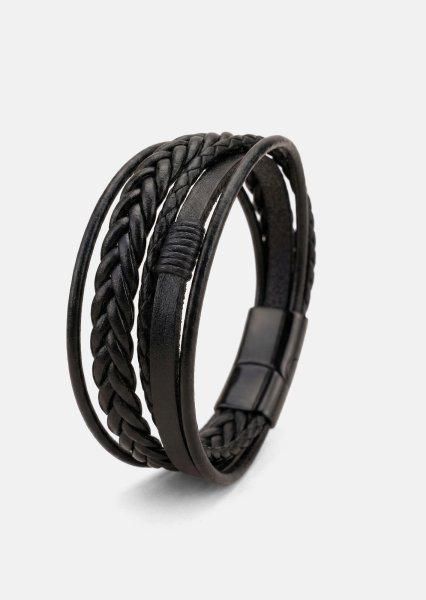 Leather Bracelet Ebon Serpent
