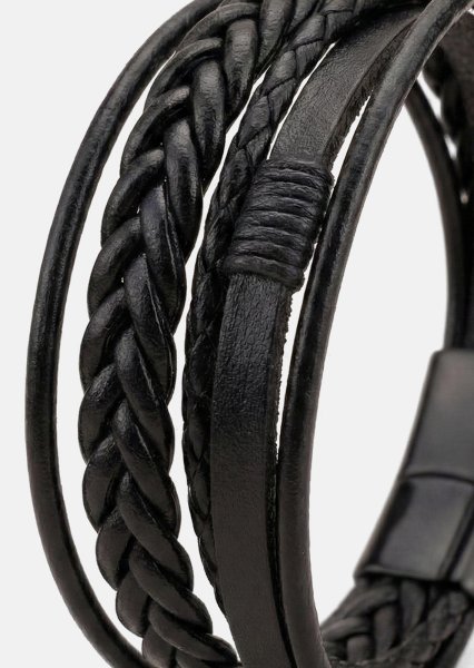 Leather Bracelet Ebon Serpent