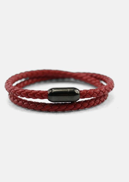 Leather Bracelet Crimson Edge