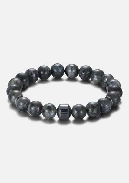 Beaded Bracelet Obsidian Charm