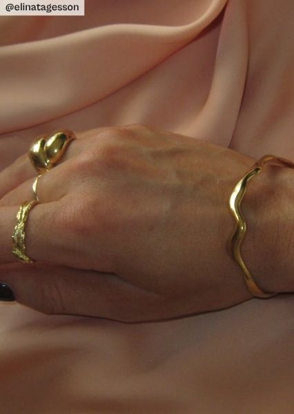 Ring Raw Texture - 18k Gold Plated
