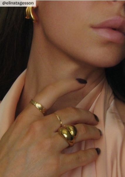 Ring Raw Texture - 18k Gold Plated