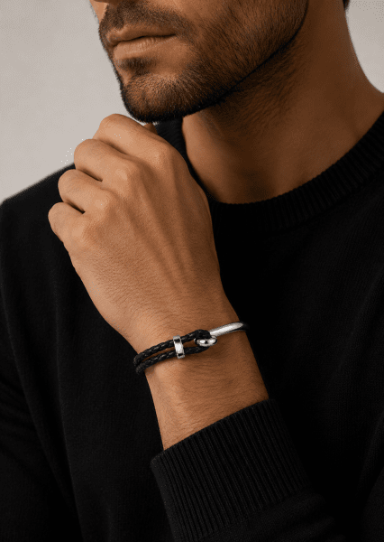 Leather Bracelet Gravitas Link