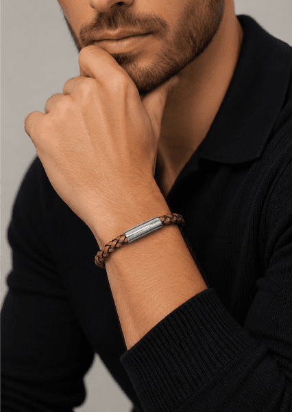 Leather Bracelet Cobalt Ridge