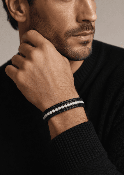 Leather Bracelet Titan Leaf