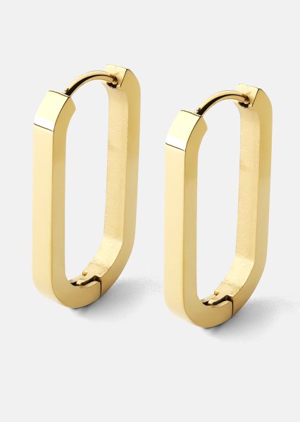 Earring Edge Hoops - 18k Gold Plated