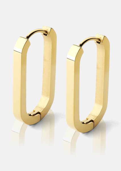 Earring Edge Hoops - 18k Gold Plated