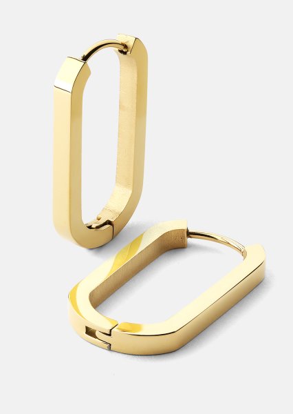 Earring Edge Hoops - 18k Gold Plated