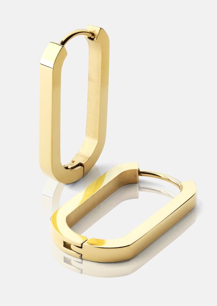 Earring Edge Hoops - 18k Gold Plated