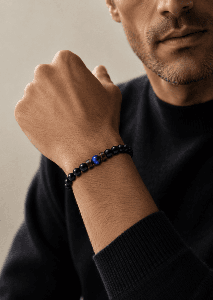 Beaded Bracelet Obsidian Axis