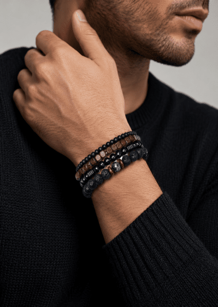 Beaded Bracelet Obsidian Knack
