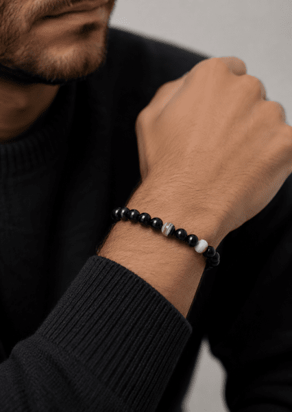 Beaded Bracelet Obsidian Stride