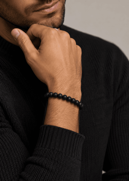 Beaded Bracelet Obsidian Whisper