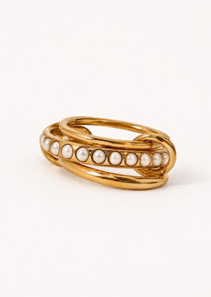 Ring Stacked Pearl - 18k Gold Plated